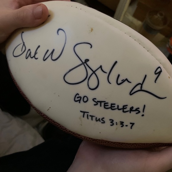 Signed vintage steeler football - Picture 1 of 3